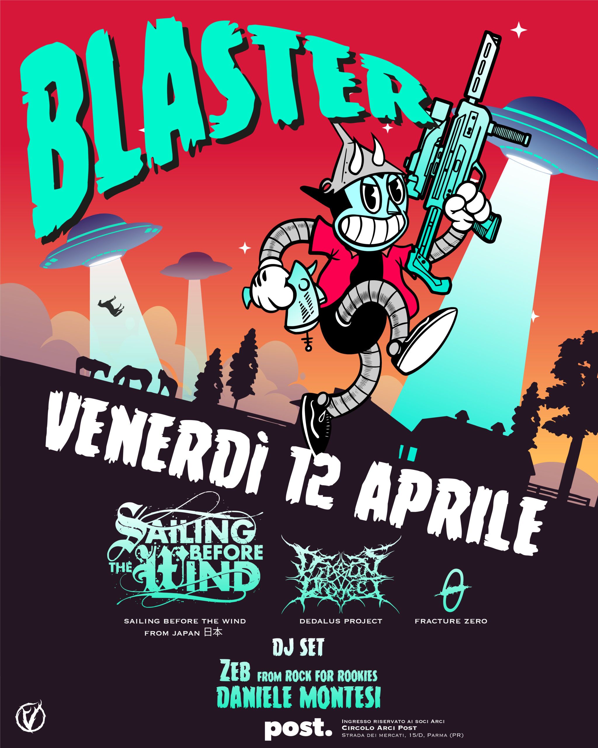Blaster nuovo format di eventi a Parma, live di Sailing Before The